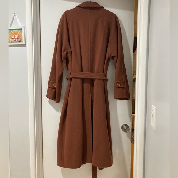 BALENCIAGA Terracotta Cashmere & Wool Long Coat Size 50 FR | US X-Large - Picture 10 of 11